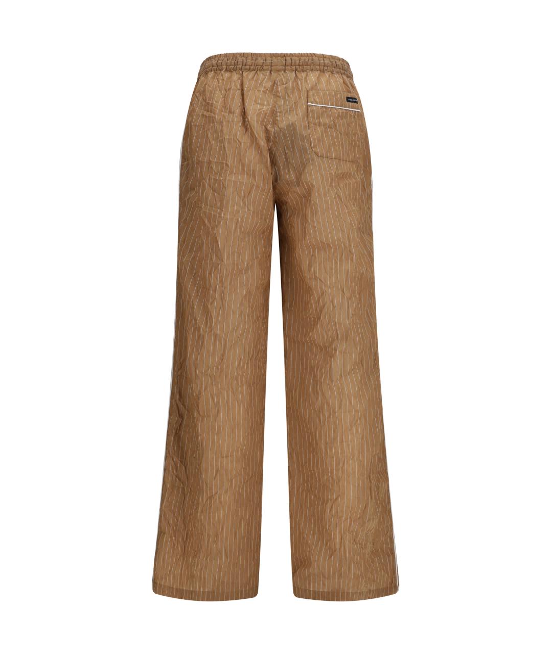 DOLCE&GABBANA Коричневые льняные повседневные брюки, фото 2