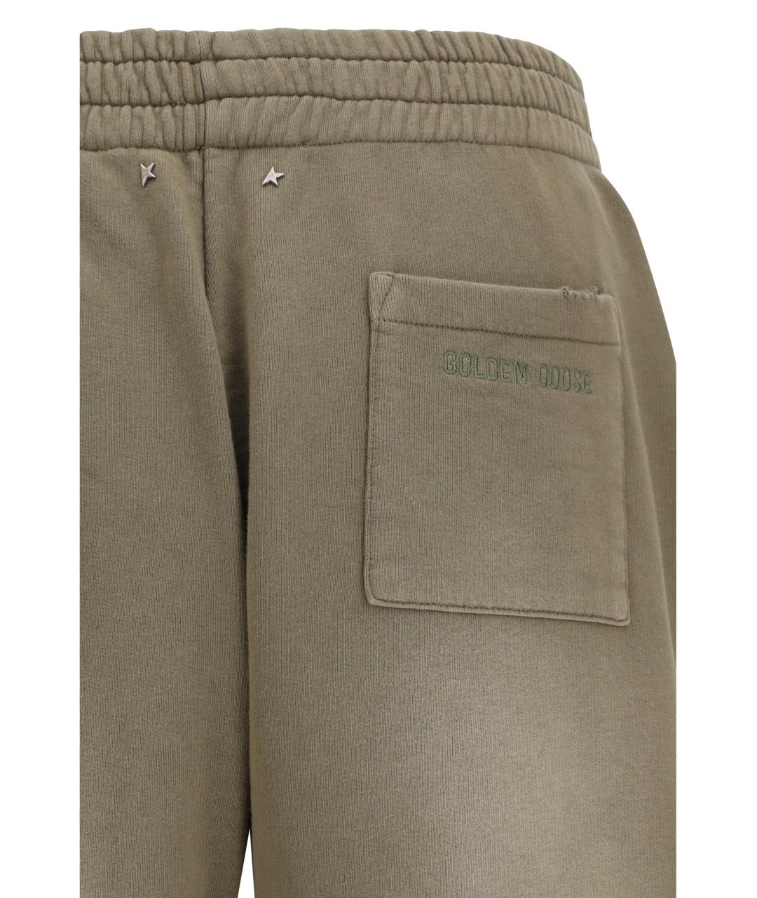 GOLDEN GOOSE DELUXE BRAND Хаки хлопковые повседневные брюки, фото 3