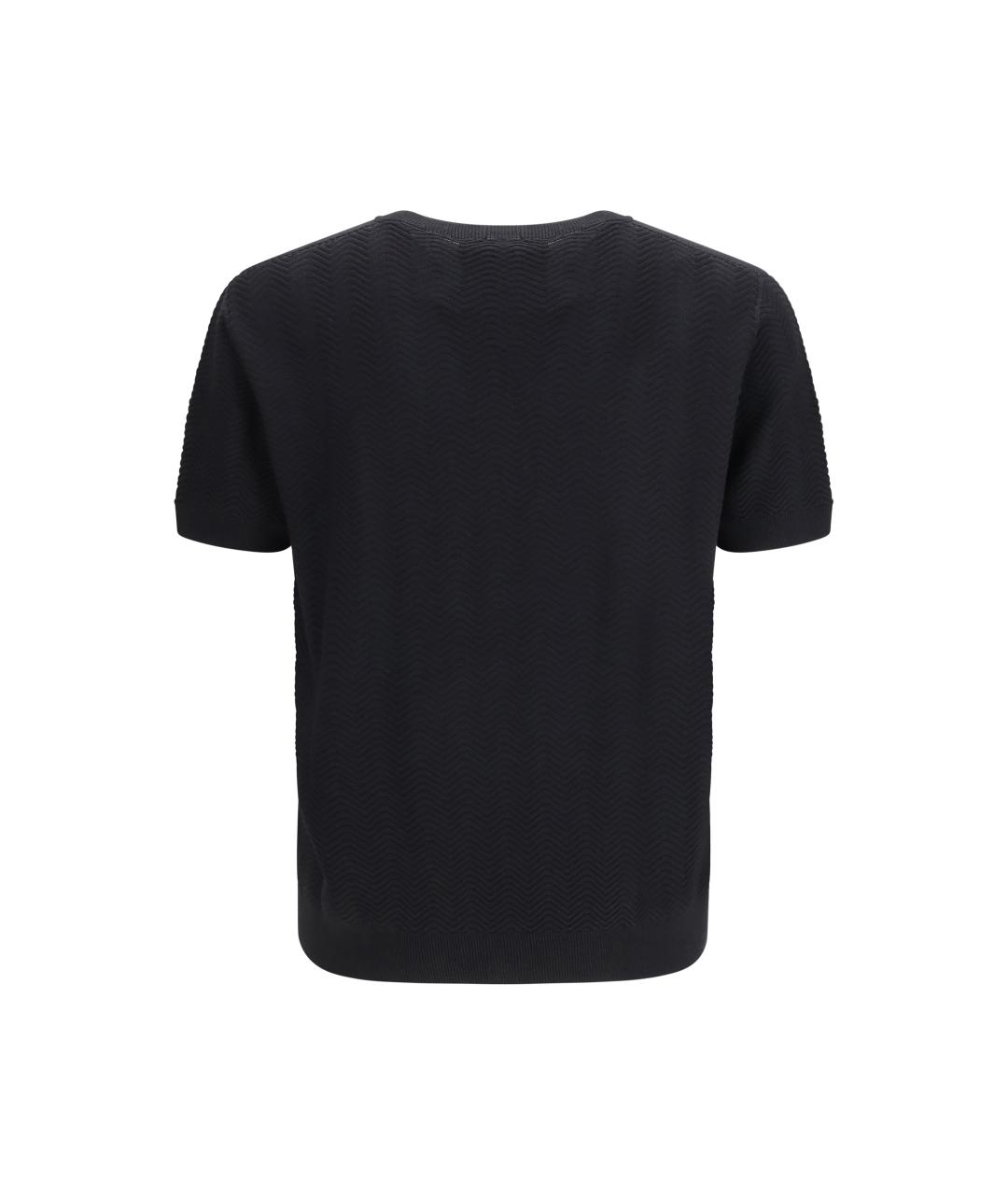 GIORGIO ARMANI Черный хлопковый джемпер / свитер, фото 2