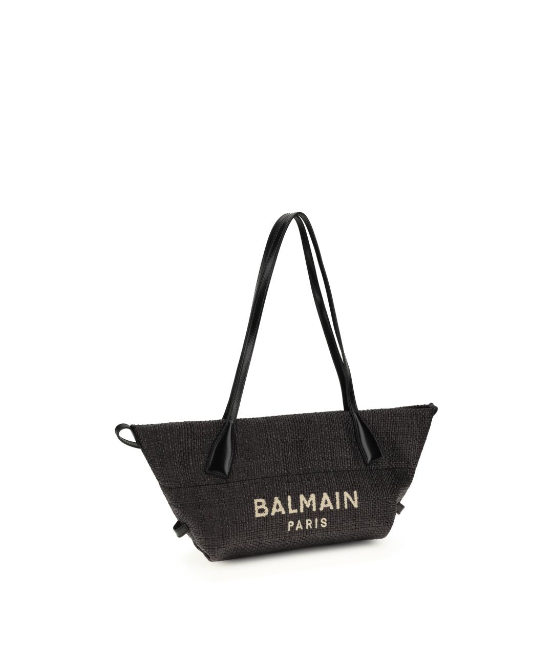 BALMAIN Черная пелетеная сумка тоут, фото 2