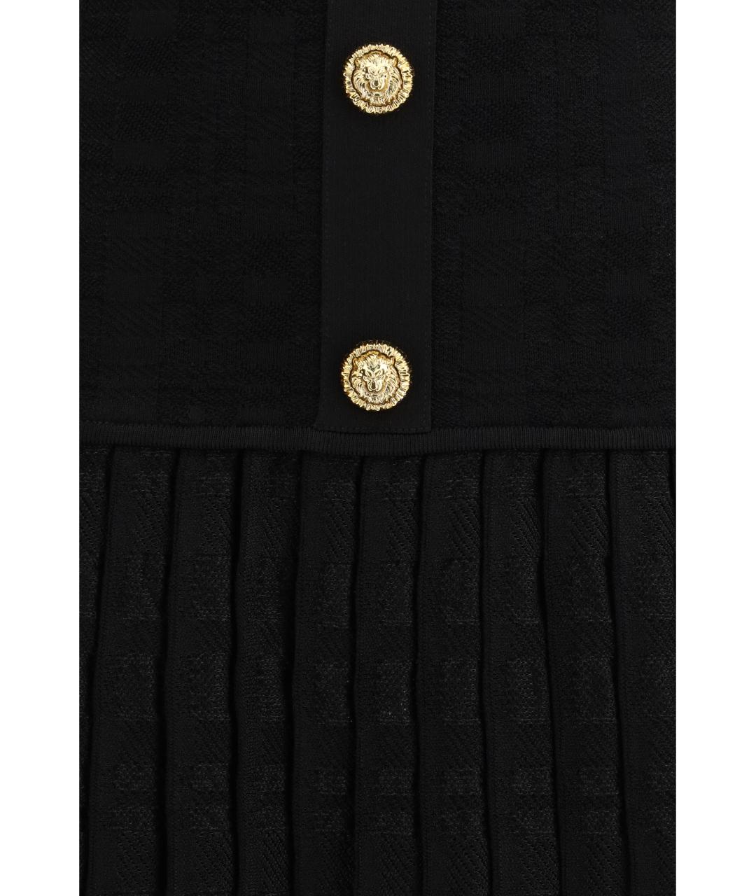 BALMAIN Черное вискозное коктейльное платье, фото 3