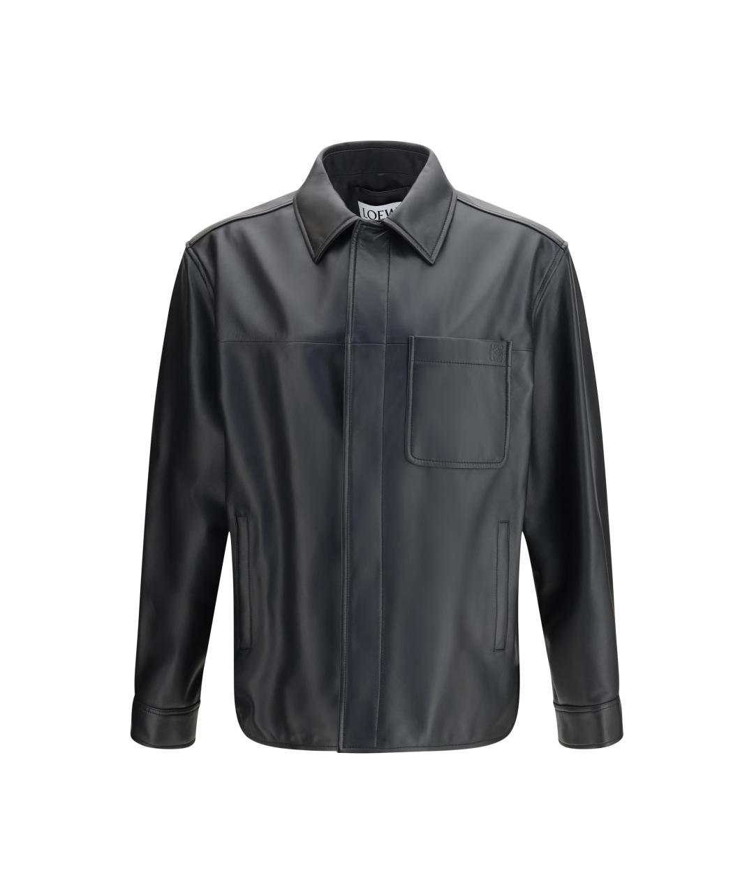 LOEWE Черная кожаная куртка, фото 1