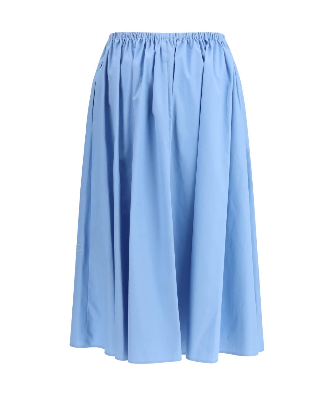 MARNI Голубая хлопковая юбка миди, фото 2
