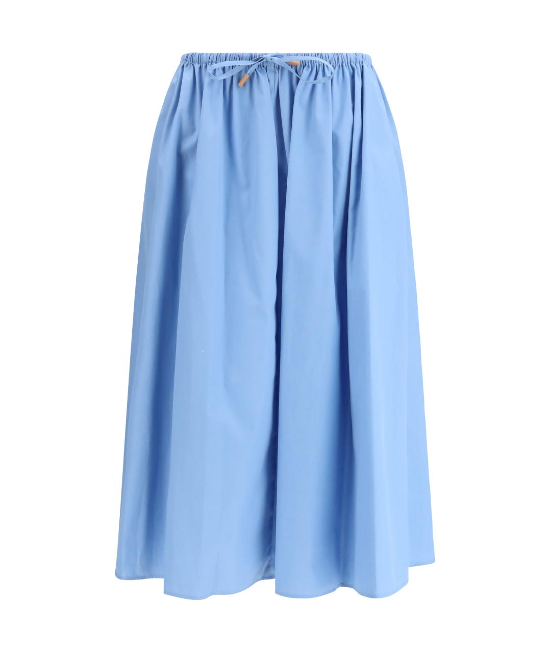 MARNI Голубая хлопковая юбка миди, фото 1