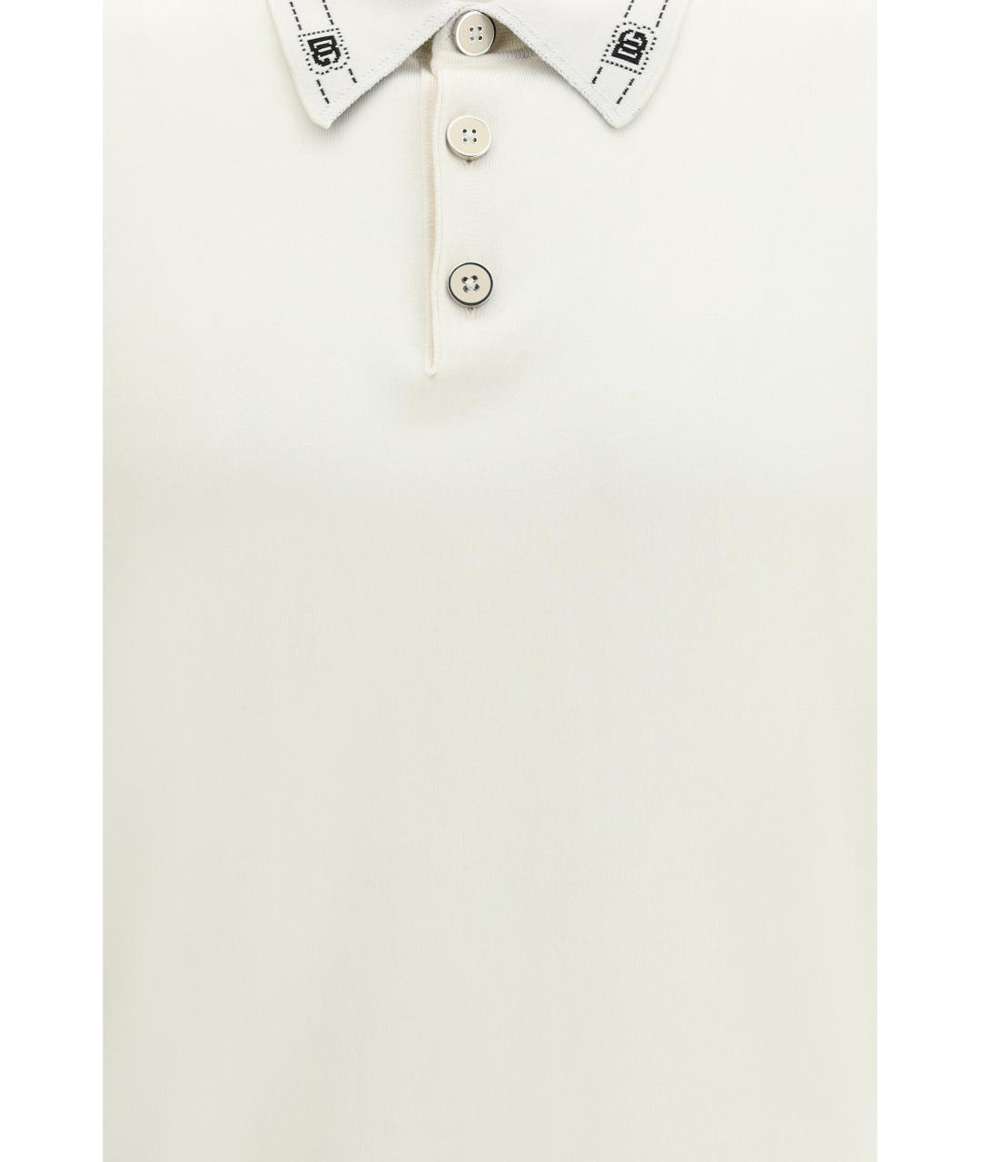 DOLCE&GABBANA Белое поло с коротким рукавом, фото 3