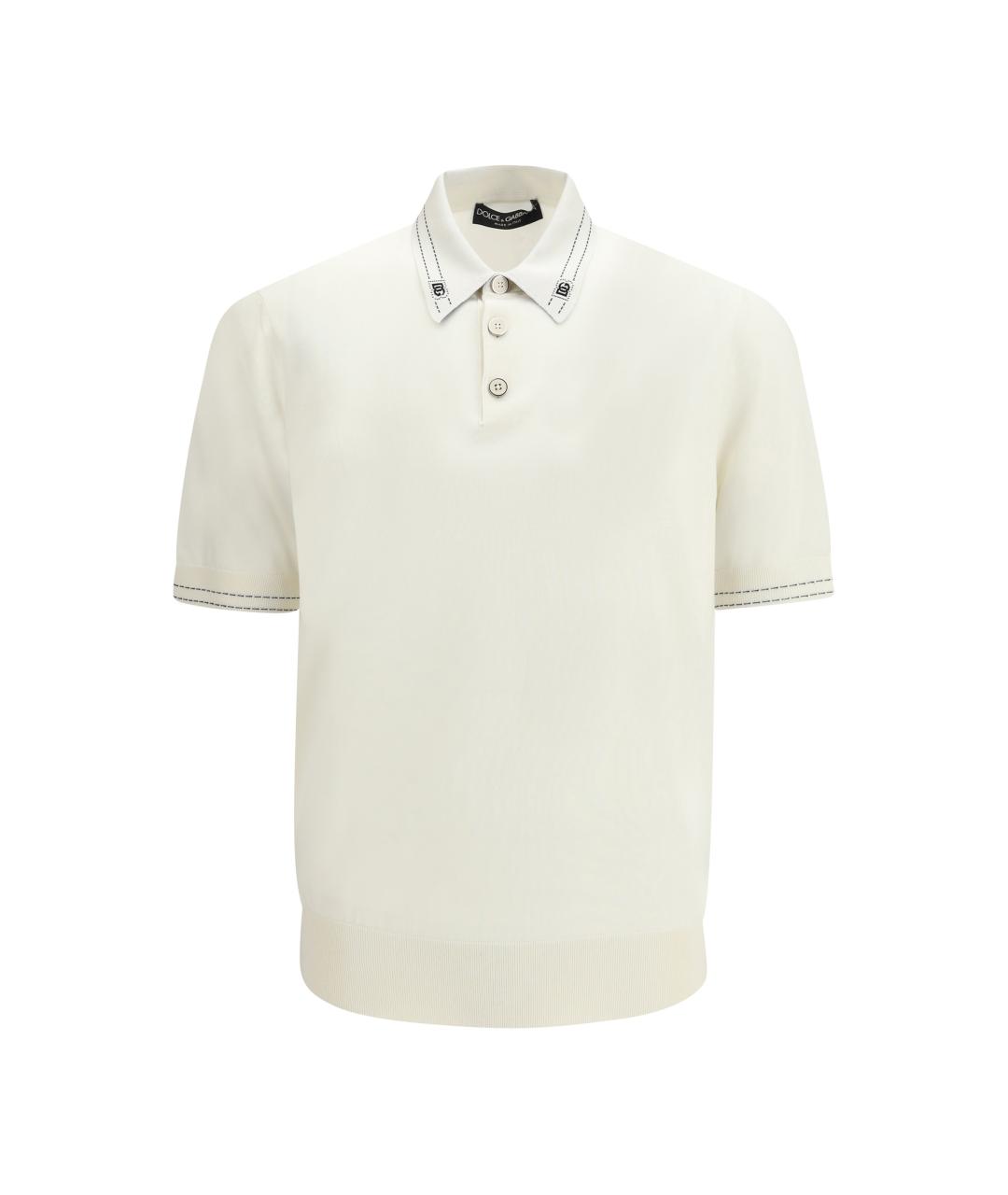 DOLCE&GABBANA Белое поло с коротким рукавом, фото 1