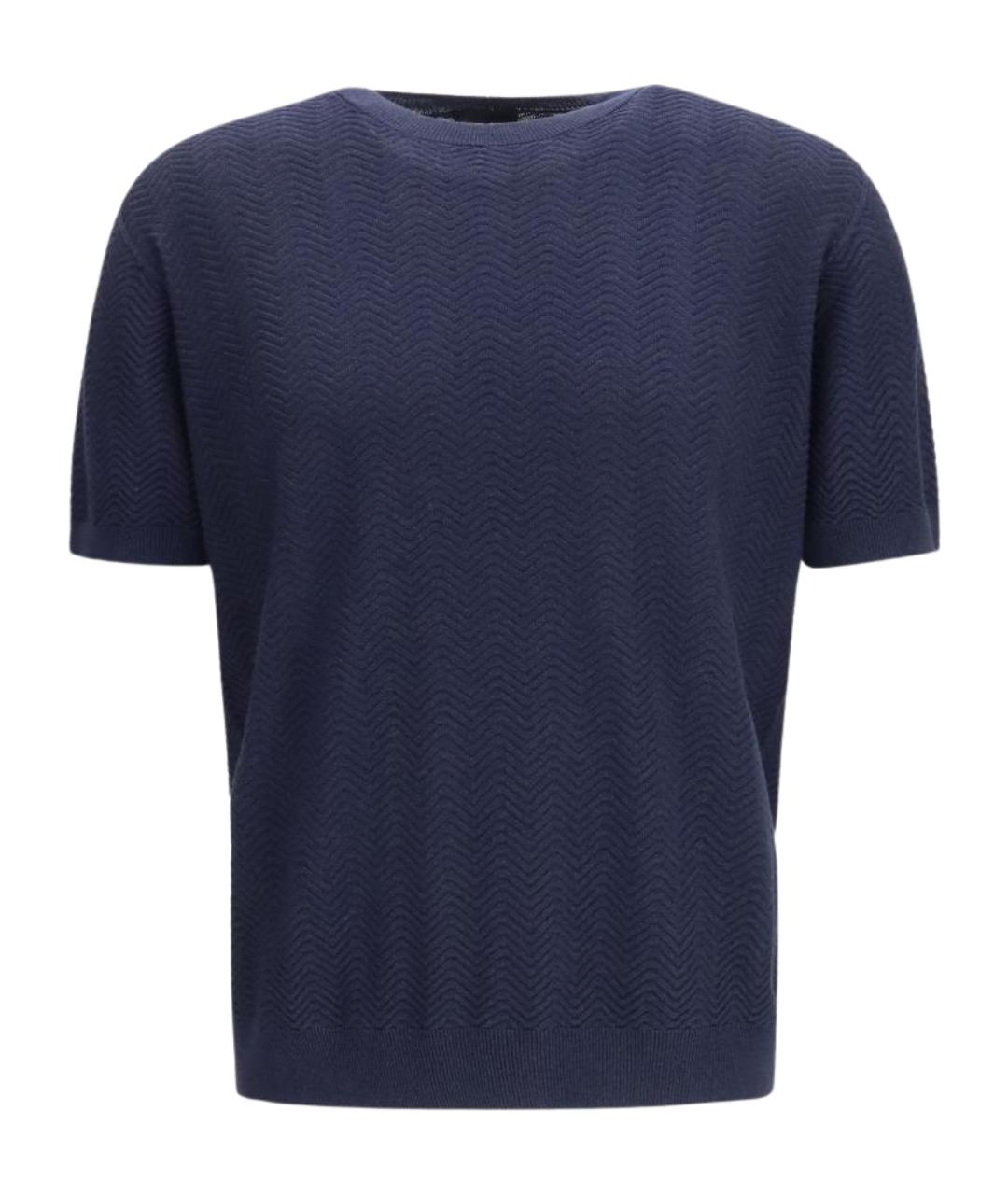 GIORGIO ARMANI Темно-синий шелковый джемпер / свитер, фото 1