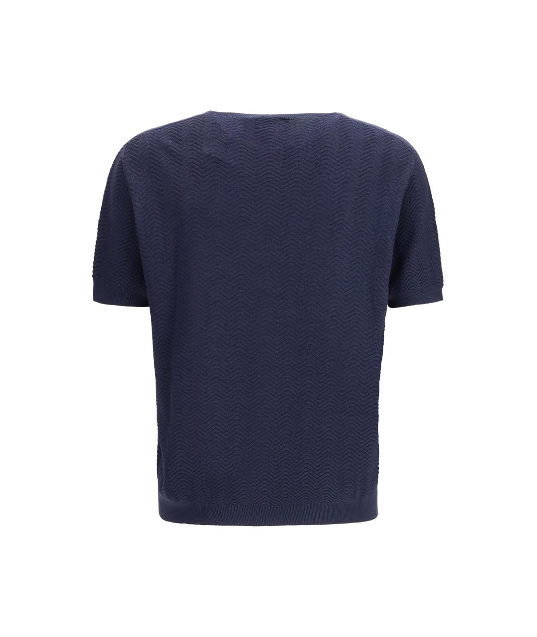 GIORGIO ARMANI Темно-синий шелковый джемпер / свитер, фото 2