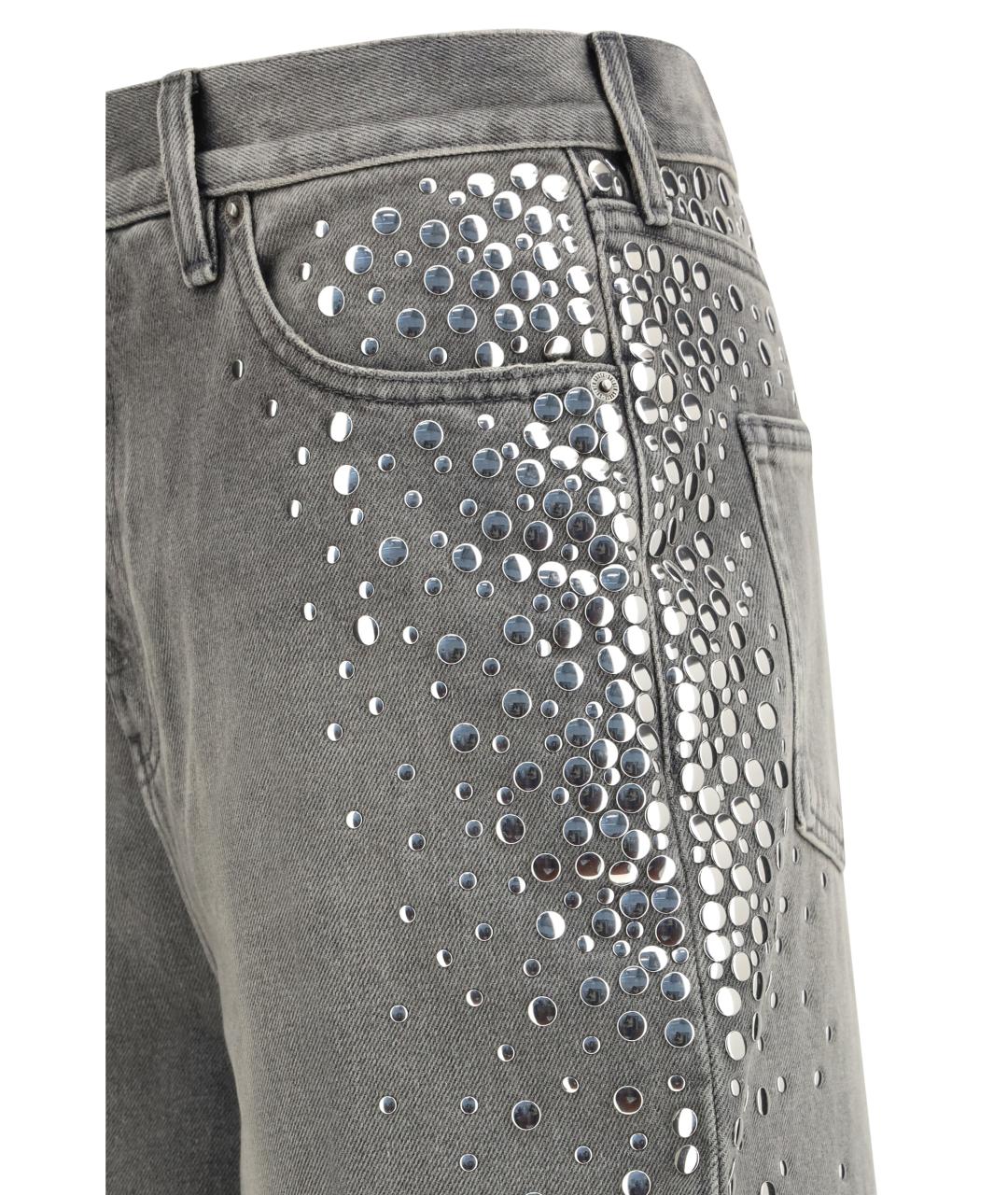 GOLDEN GOOSE DELUXE BRAND Серые хлопковые прямые джинсы, фото 3