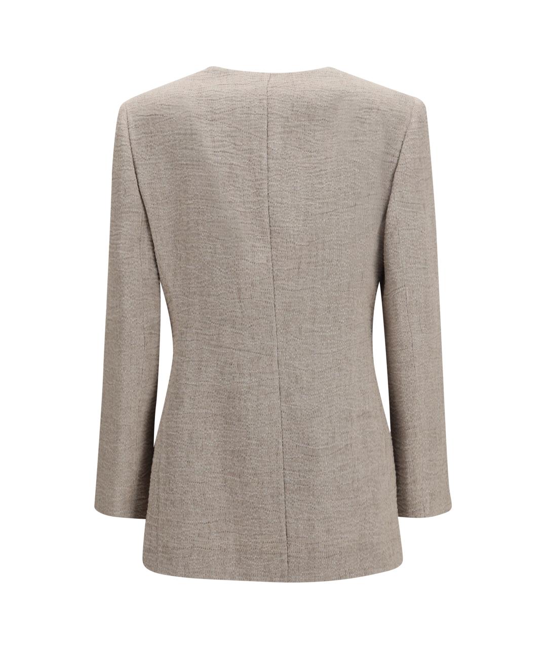 GIORGIO ARMANI Бежевый льняной жакет/пиджак, фото 2