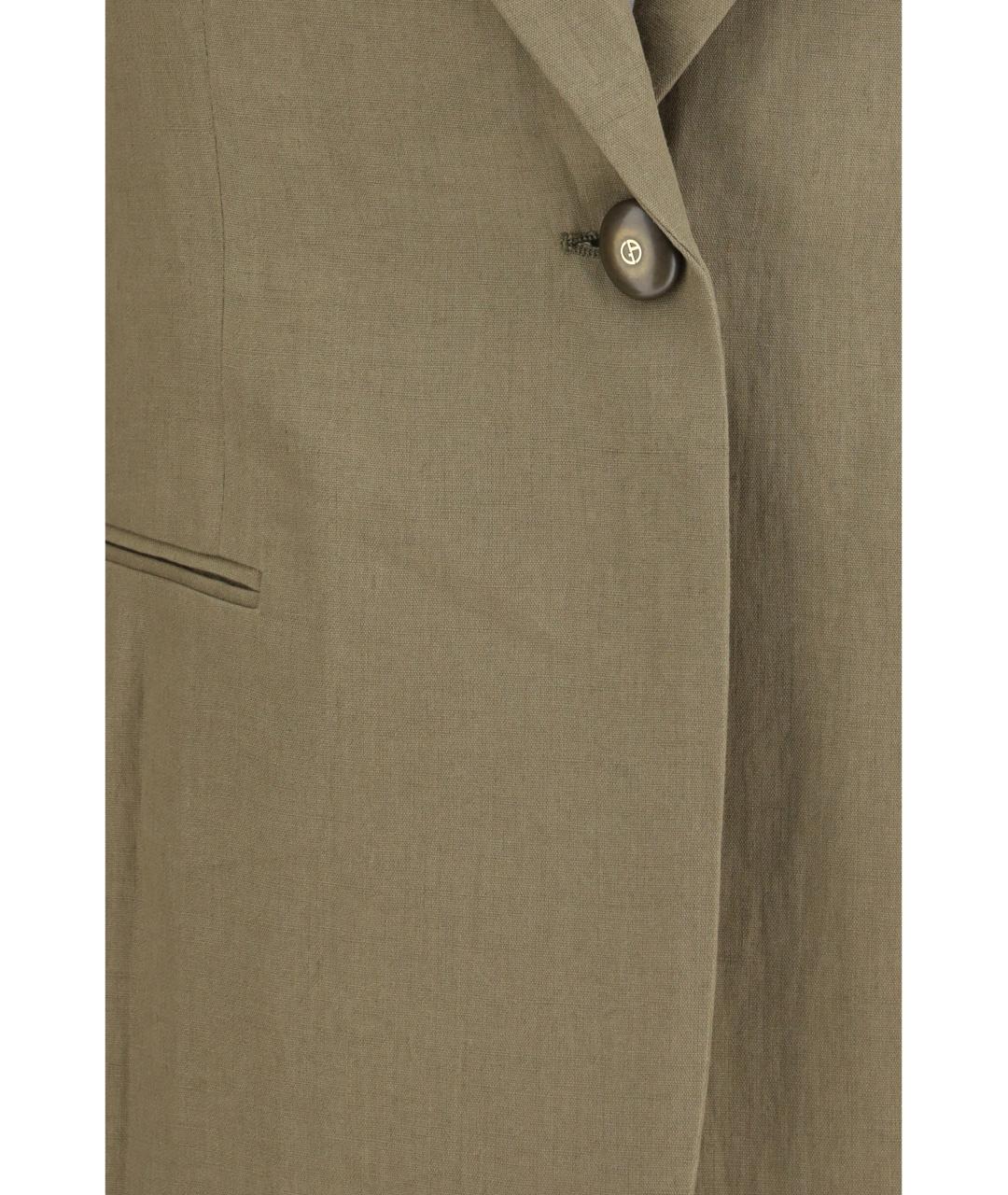 GIORGIO ARMANI Бежевый льняной жакет/пиджак, фото 3