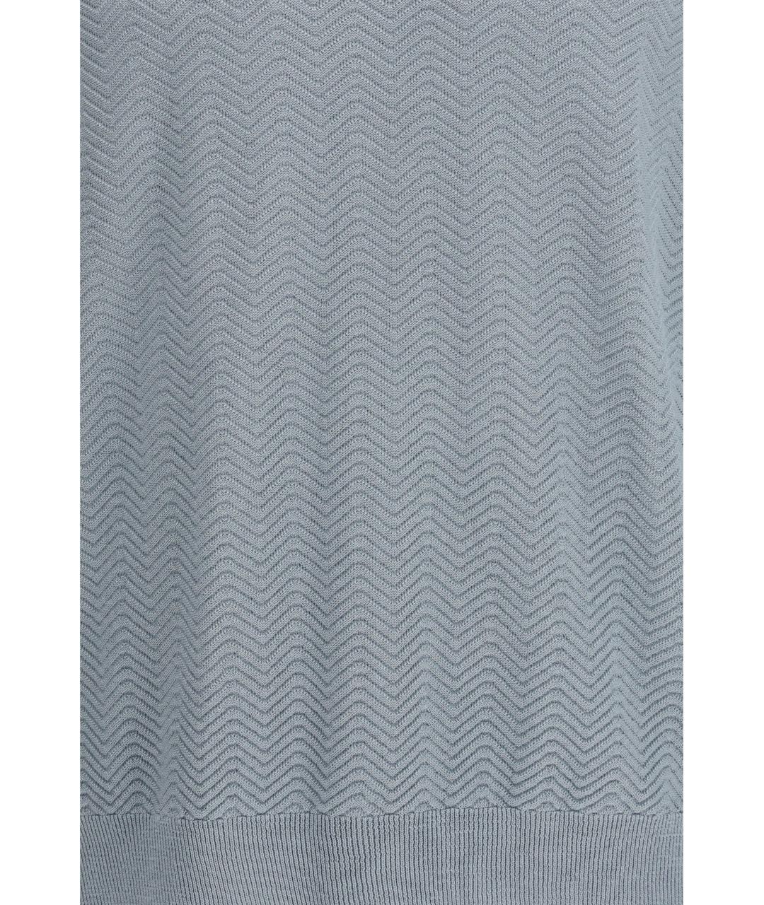 GIORGIO ARMANI Голубой хлопковый джемпер / свитер, фото 3