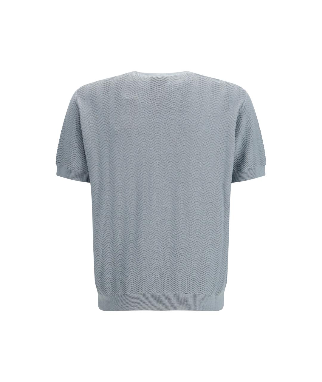 GIORGIO ARMANI Голубой хлопковый джемпер / свитер, фото 2