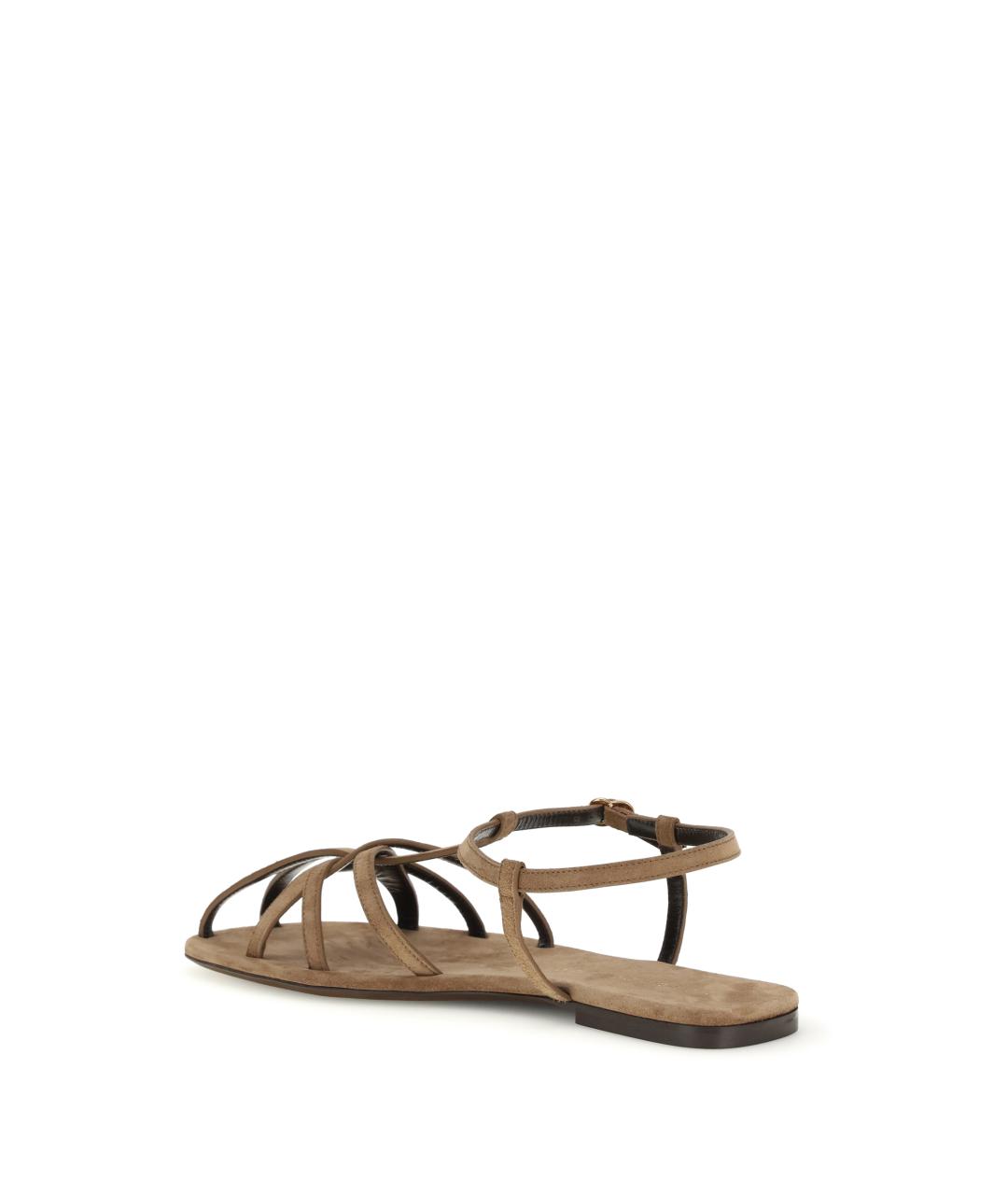 HERBERT LEVINE Коричневые замшевые сандалии, фото 3