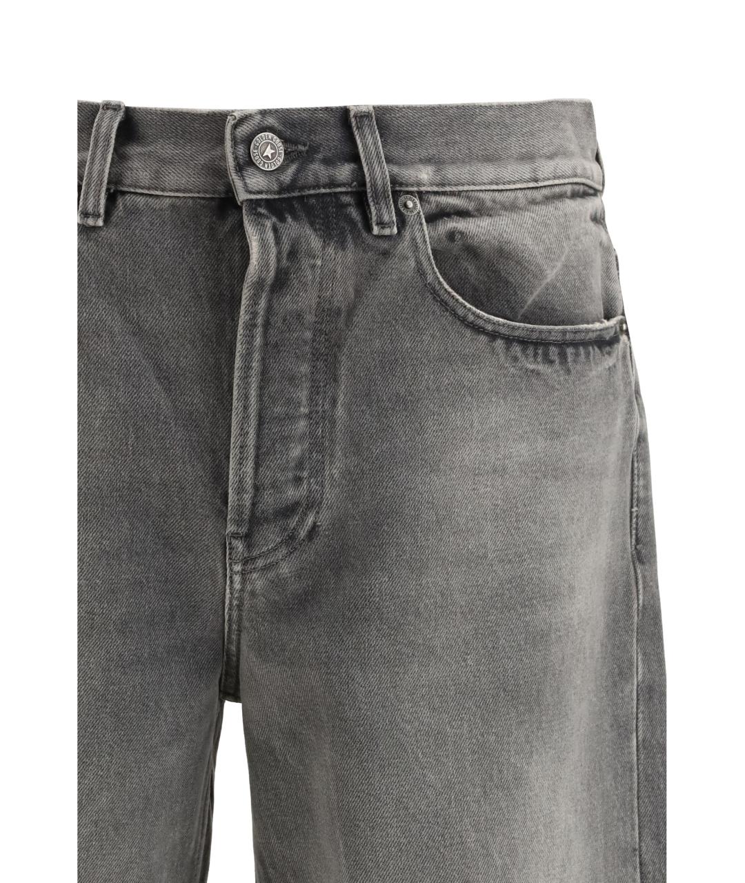 GOLDEN GOOSE DELUXE BRAND Серые хлопковые прямые джинсы, фото 3