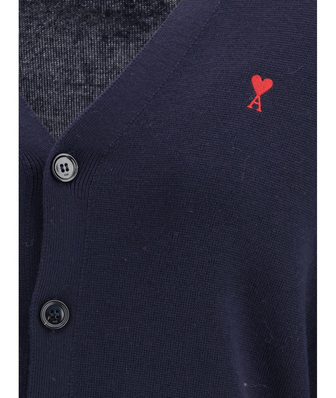 Ami Paris Синий шерстяной кардиган, фото 3