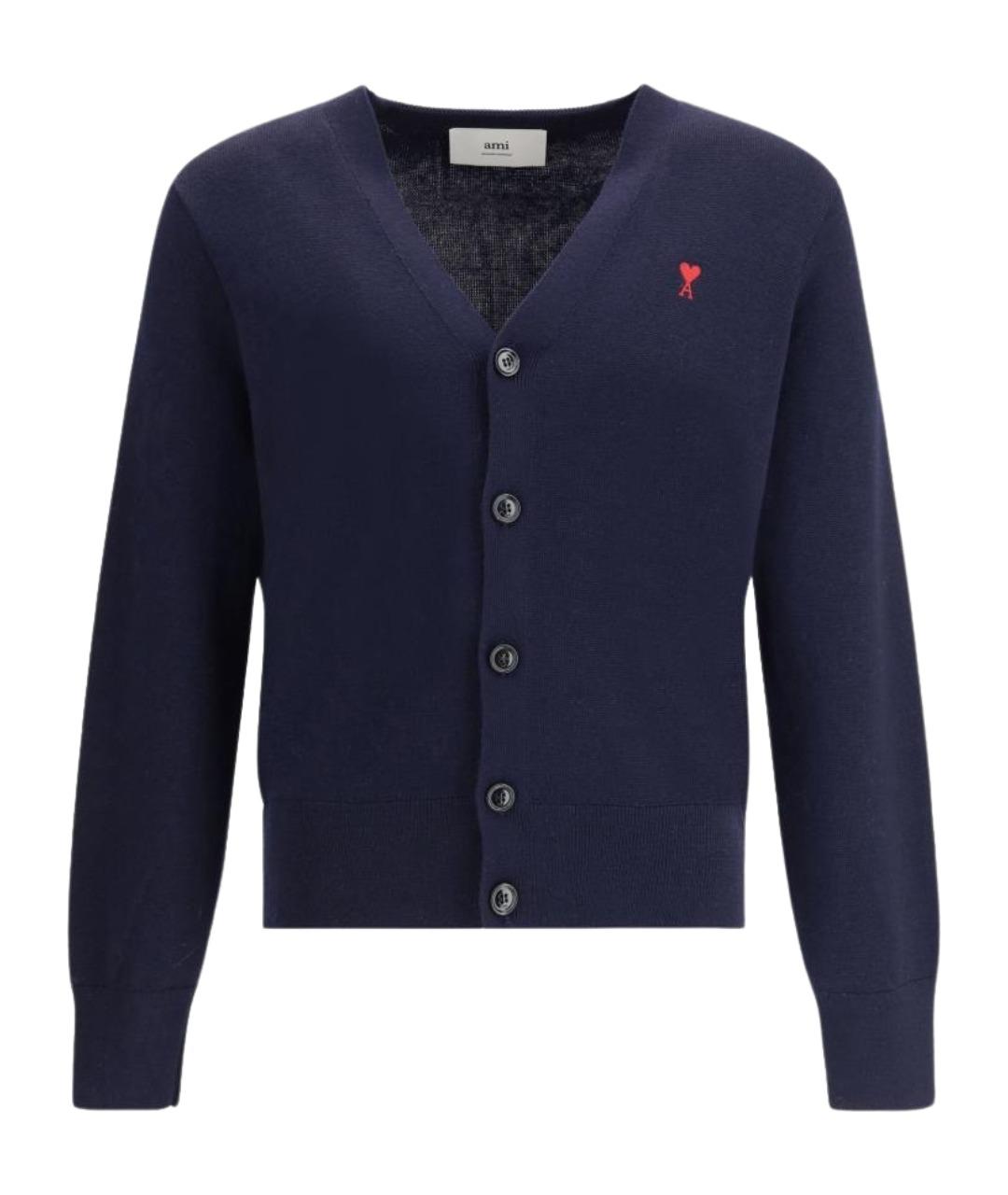 Ami Paris Синий шерстяной кардиган, фото 1
