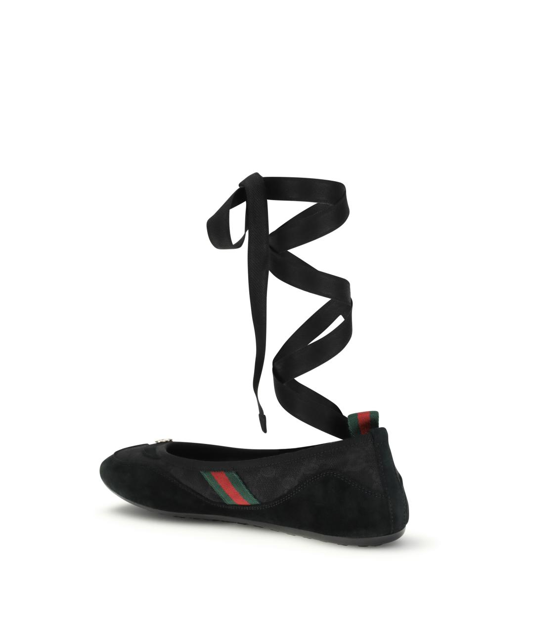 GUCCI Черные текстильные балетки, фото 3