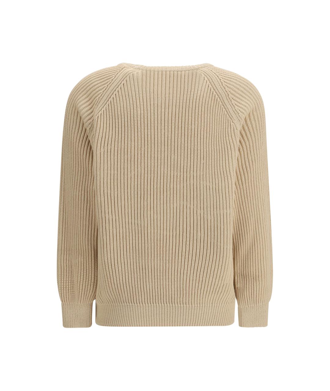 SAINT LAURENT Бежевый хлопковый джемпер / свитер, фото 2