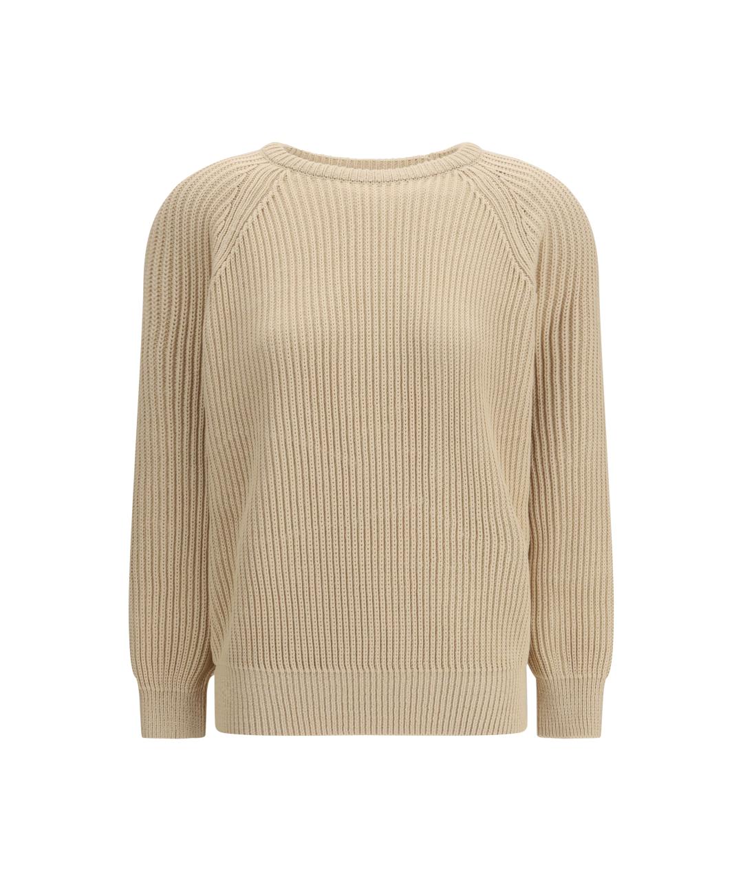 SAINT LAURENT Бежевый хлопковый джемпер / свитер, фото 1