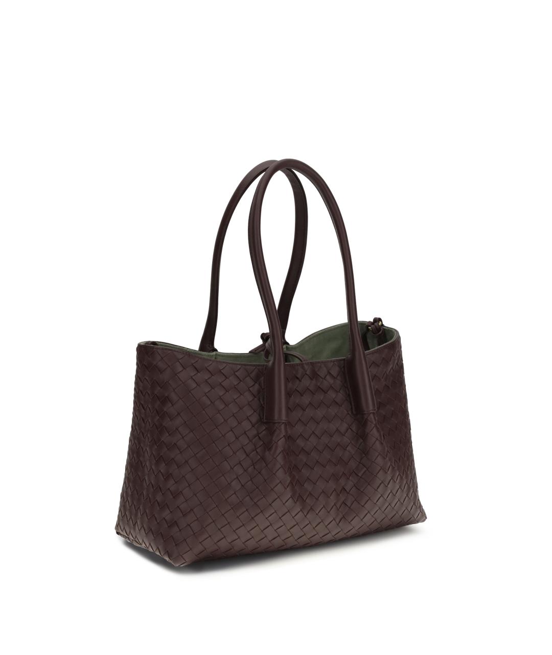 BOTTEGA VENETA Бордовая кожаная сумка тоут, фото 3