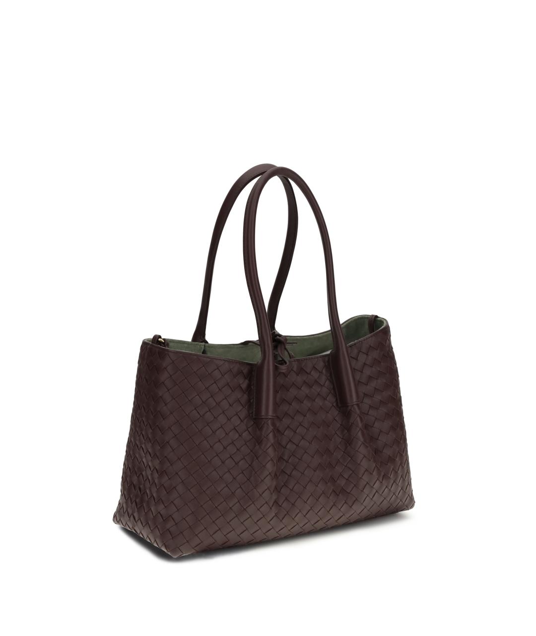 BOTTEGA VENETA Бордовая кожаная сумка тоут, фото 2