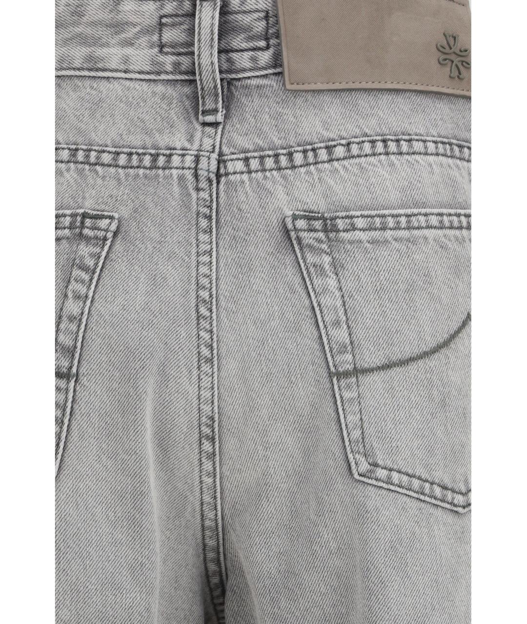 JACOB COHEN Серые хлопковые прямые джинсы, фото 3