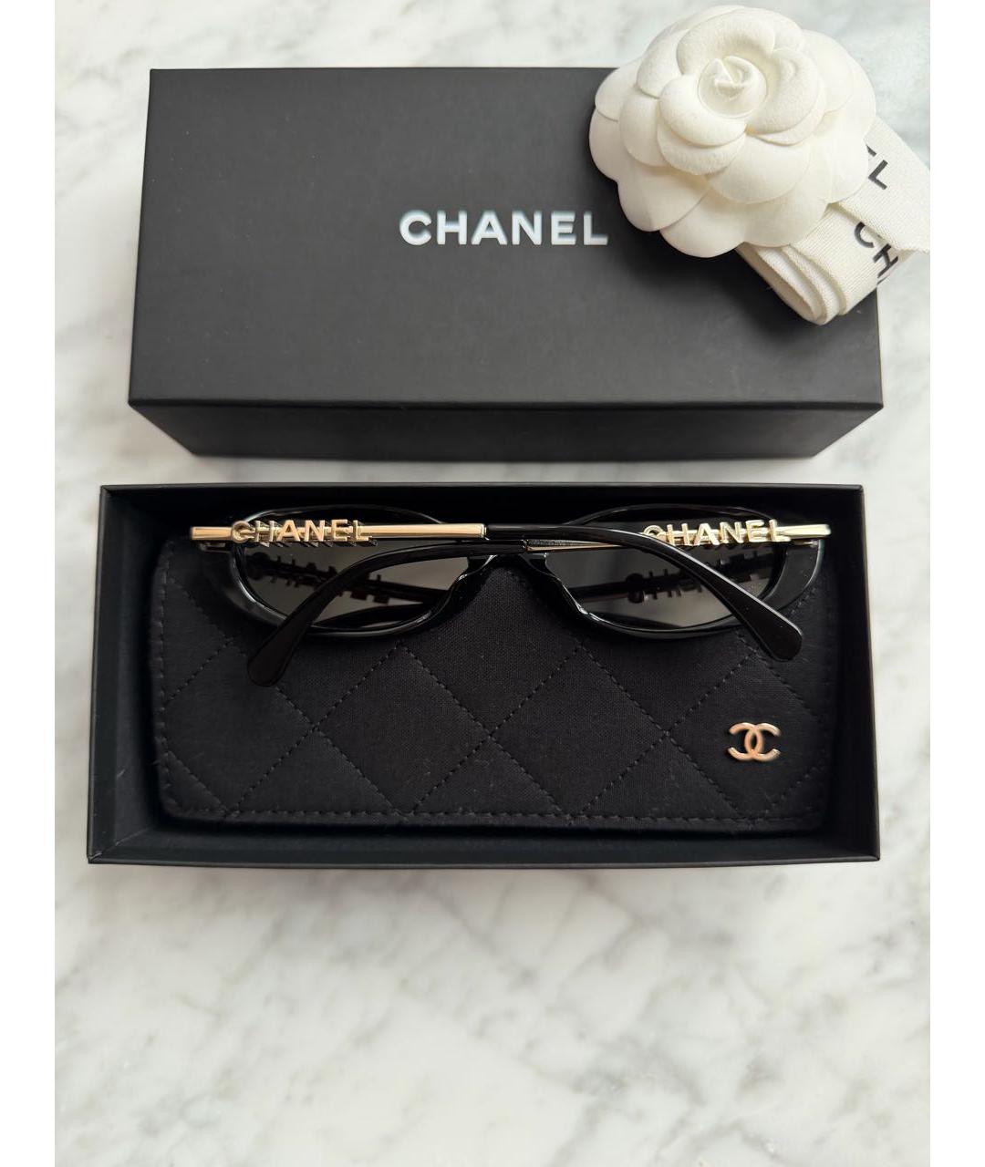 CHANEL Черные пластиковые солнцезащитные очки, фото 2