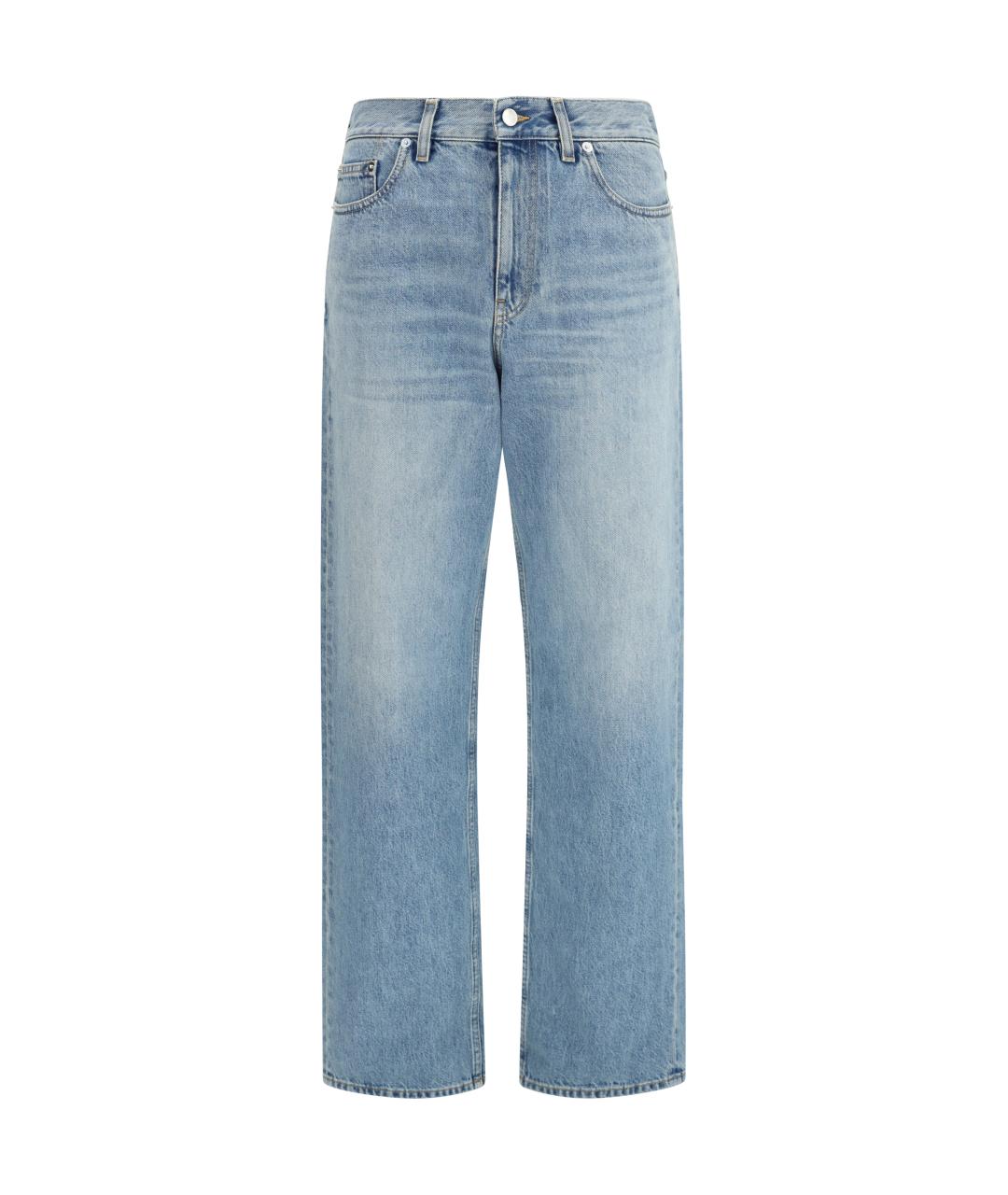 GUCCI Голубые хлопковые прямые джинсы, фото 1