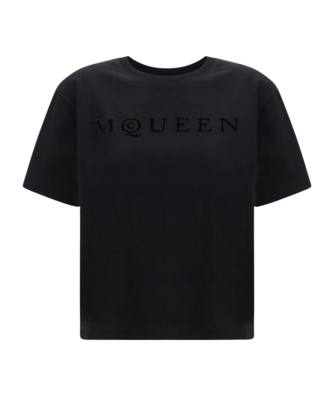 ALEXANDER MCQUEEN Черная хлопковая футболка, фото 1