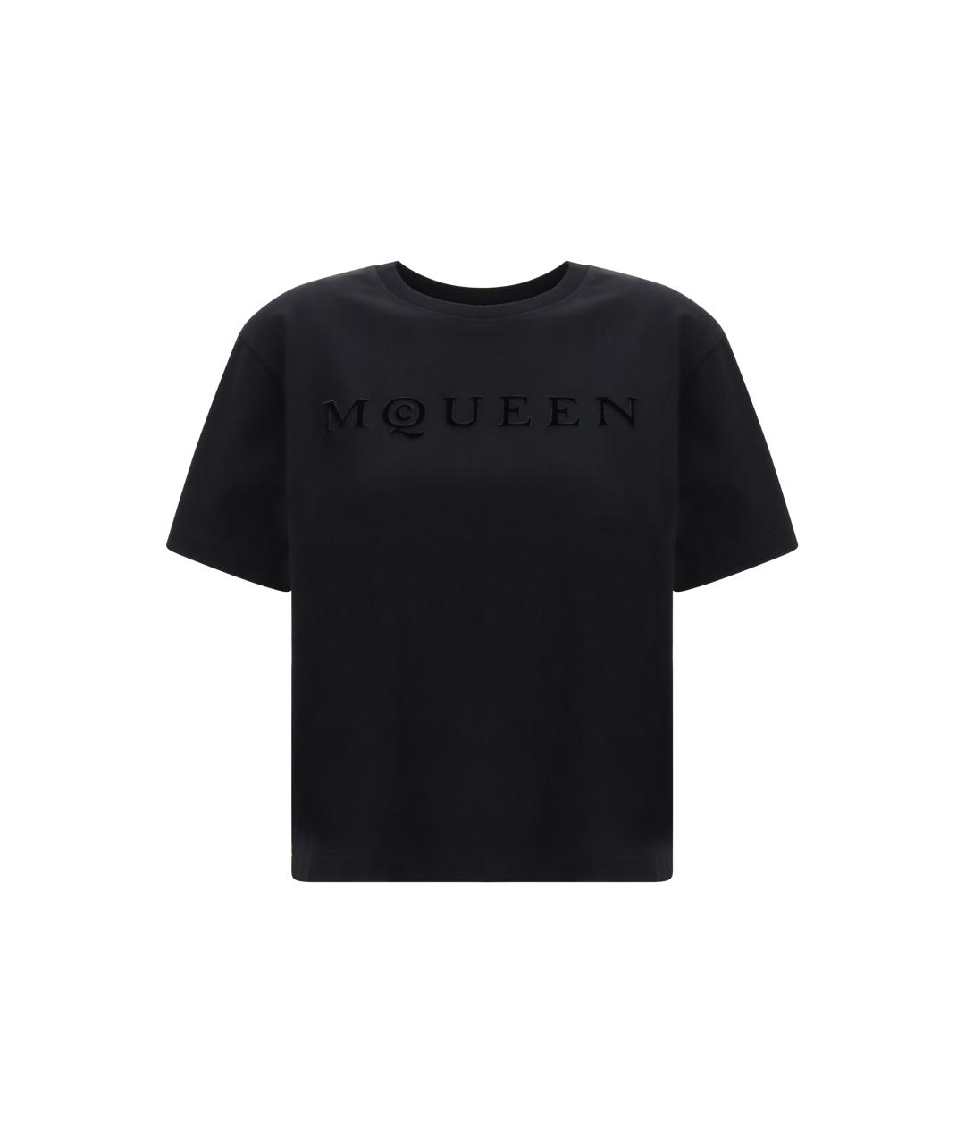 ALEXANDER MCQUEEN Черная хлопковая футболка, фото 4