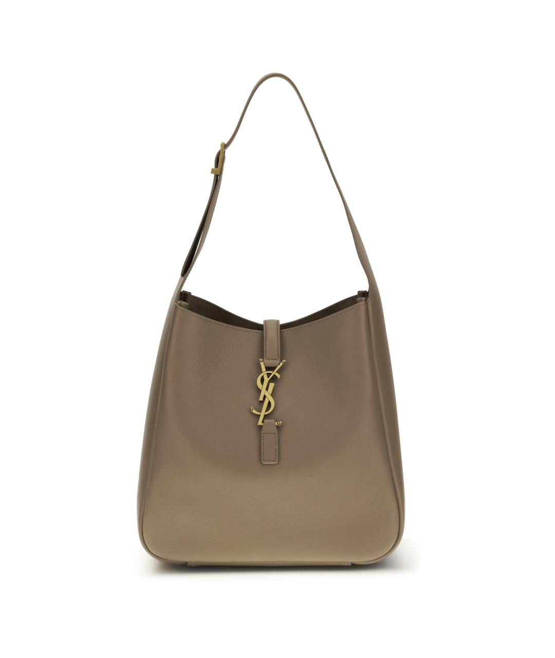 SAINT LAURENT Бежевая кожаная сумка через плечо, фото 1