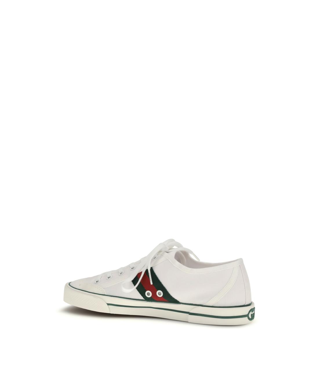 GUCCI Белые текстильные низкие кроссовки / кеды, фото 3
