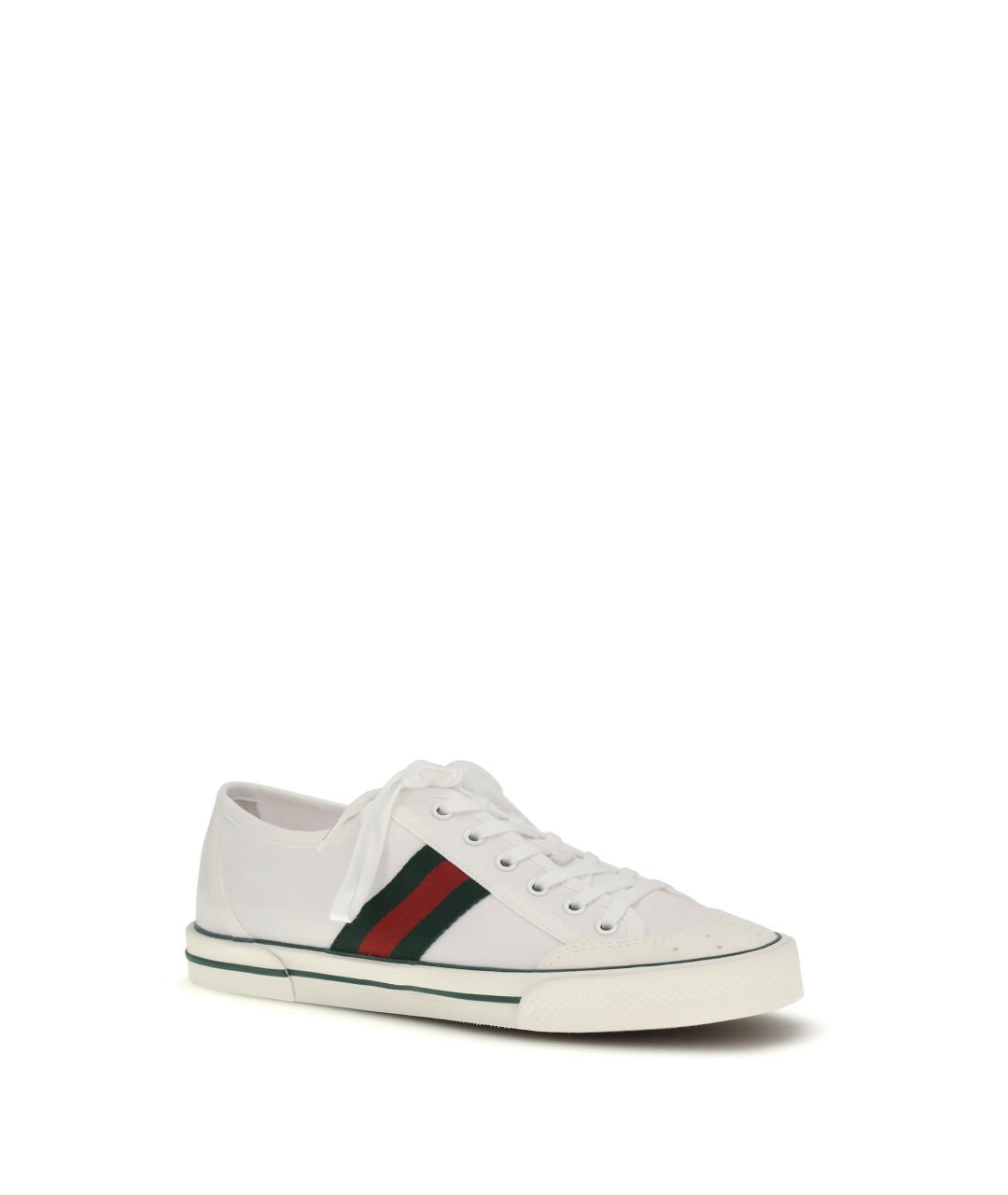 GUCCI Белые текстильные низкие кроссовки / кеды, фото 2