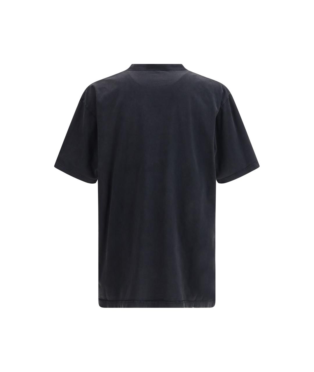 BALENCIAGA Черная хлопковая футболка, фото 2