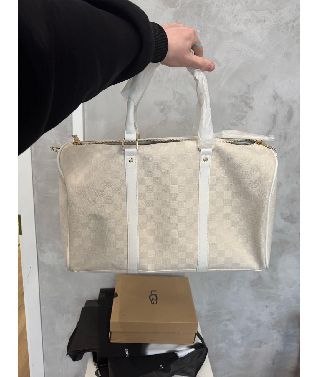 JORDAN Белая тканевая дорожная/спортивная сумка, фото 4