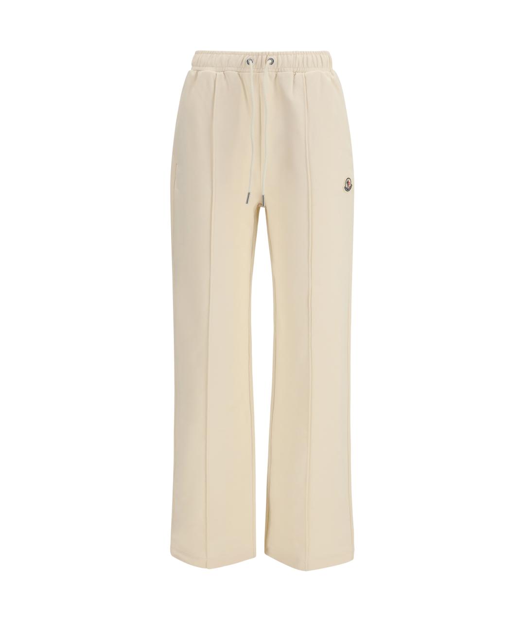 MONCLER Бежевые хлопковые прямые брюки, фото 1