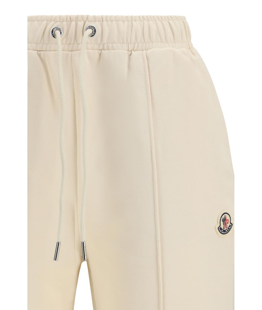 MONCLER Бежевые хлопковые прямые брюки, фото 3