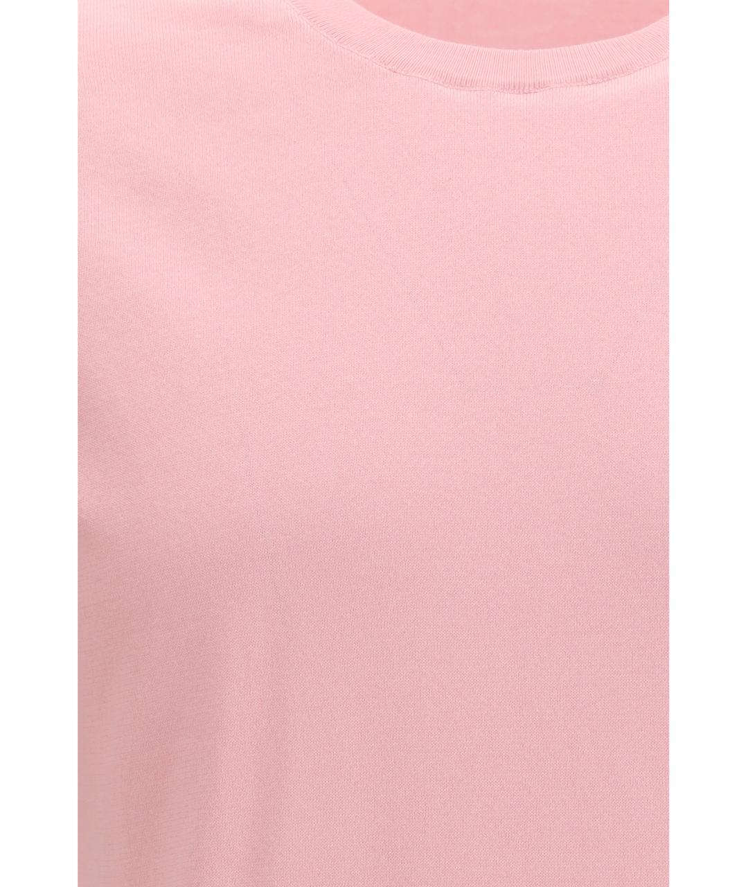 PIACENZA CASHMERE Розовая хлопковая футболка, фото 3