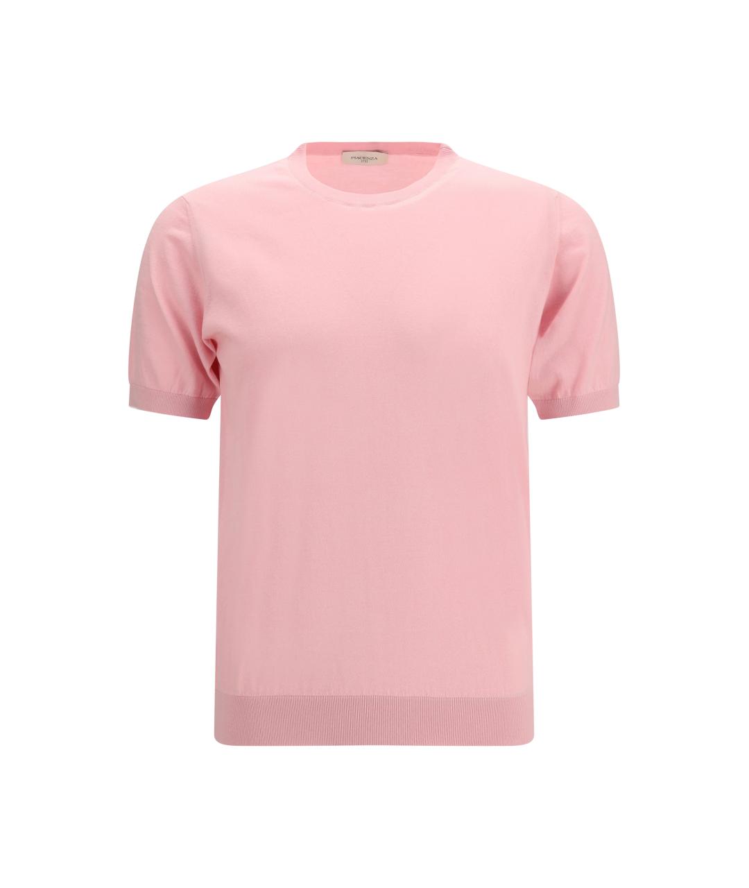 PIACENZA CASHMERE Розовая хлопковая футболка, фото 1