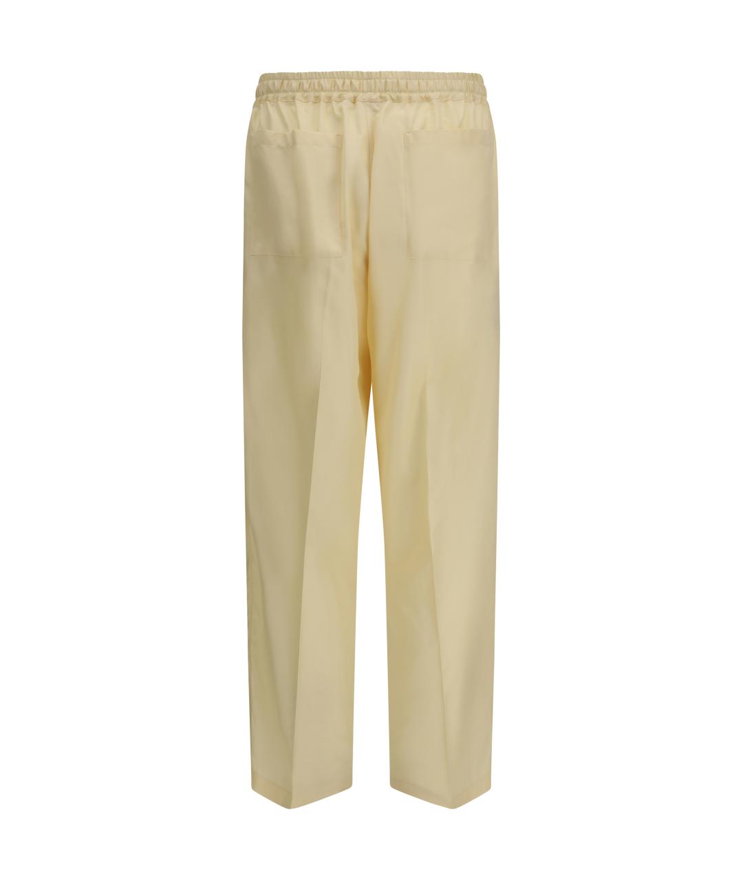 UMIT BENAN Желтые шелковые повседневные брюки, фото 2
