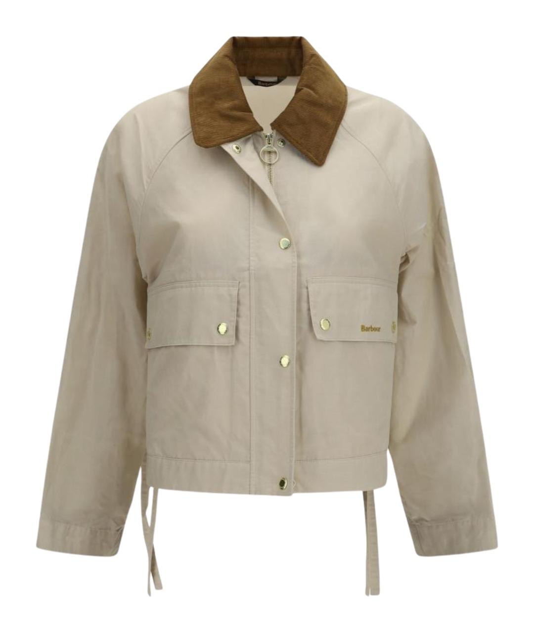 BARBOUR Белая хлопковая куртка, фото 1