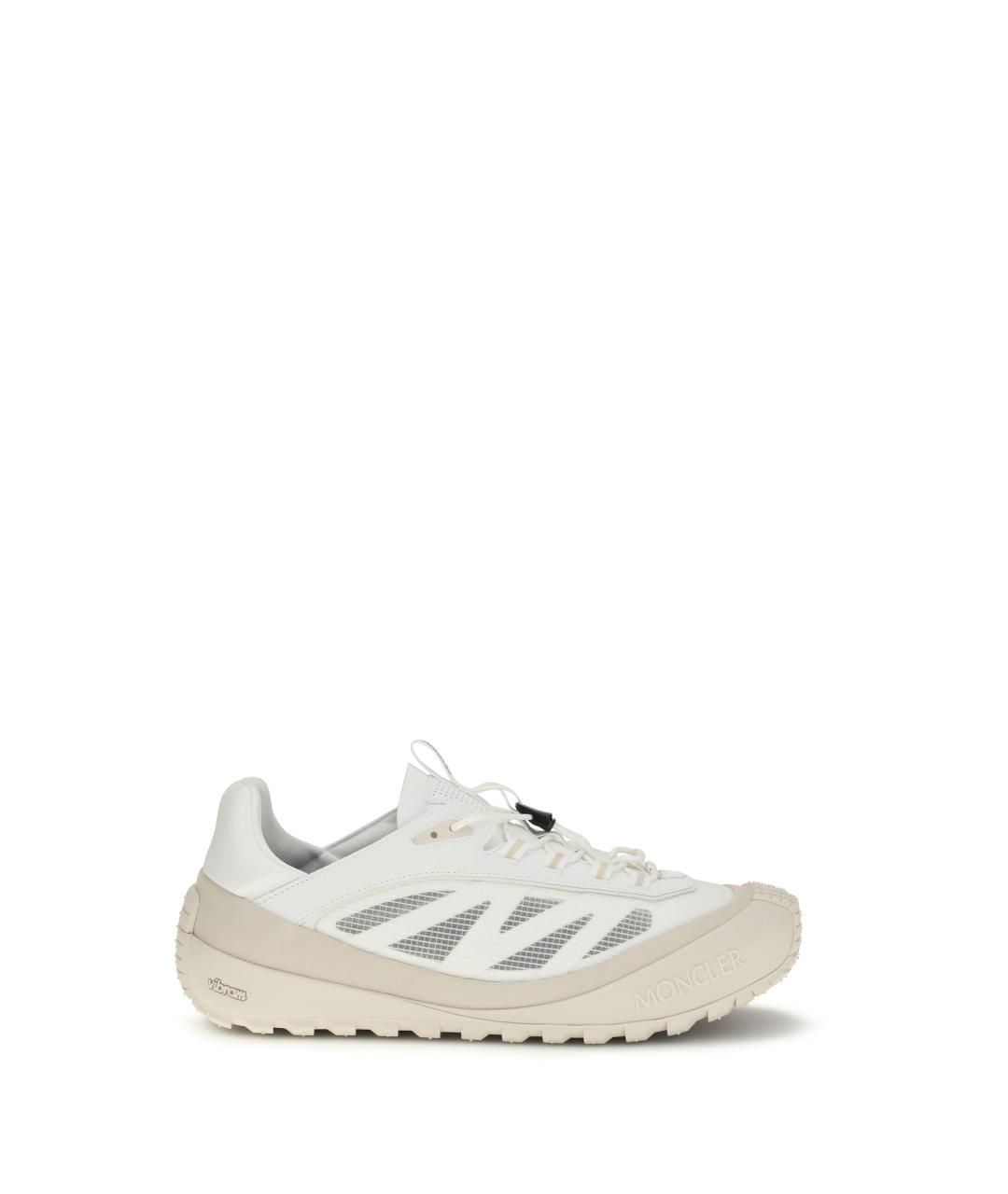 MONCLER Белые замшевые низкие кроссовки / кеды, фото 1