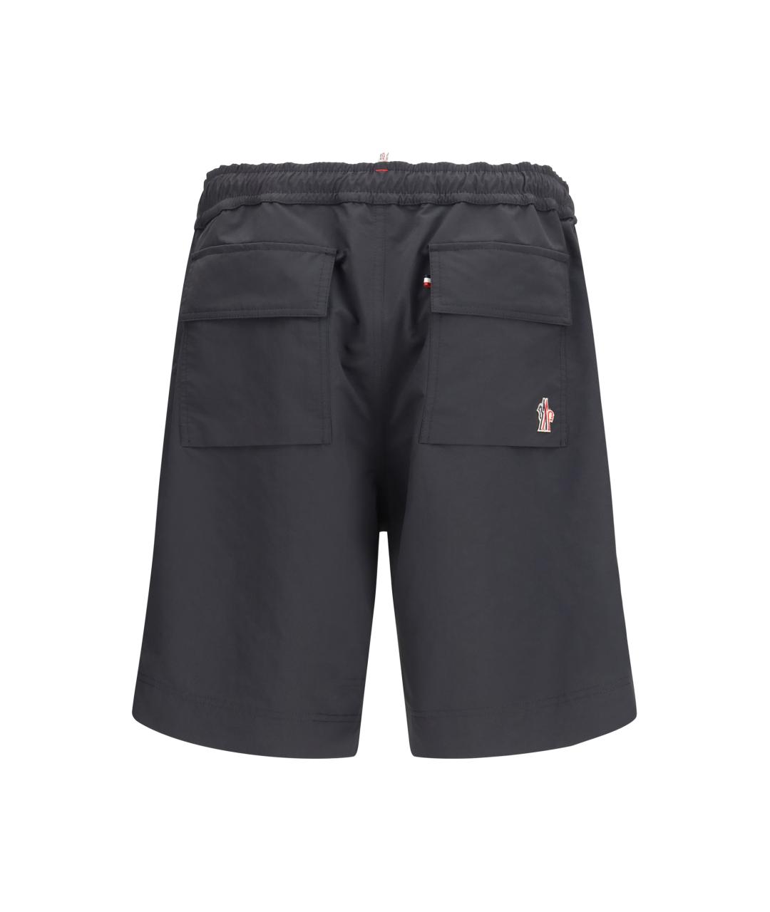 MONCLER GRENOBLE Черные полиэстеровые шорты, фото 2