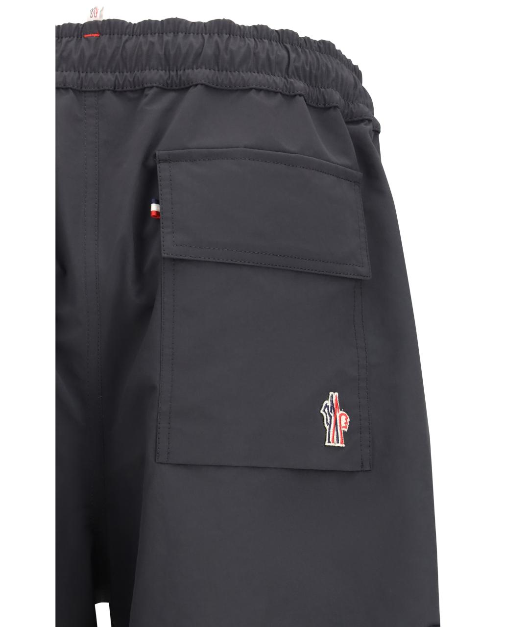 MONCLER GRENOBLE Черные полиэстеровые шорты, фото 3