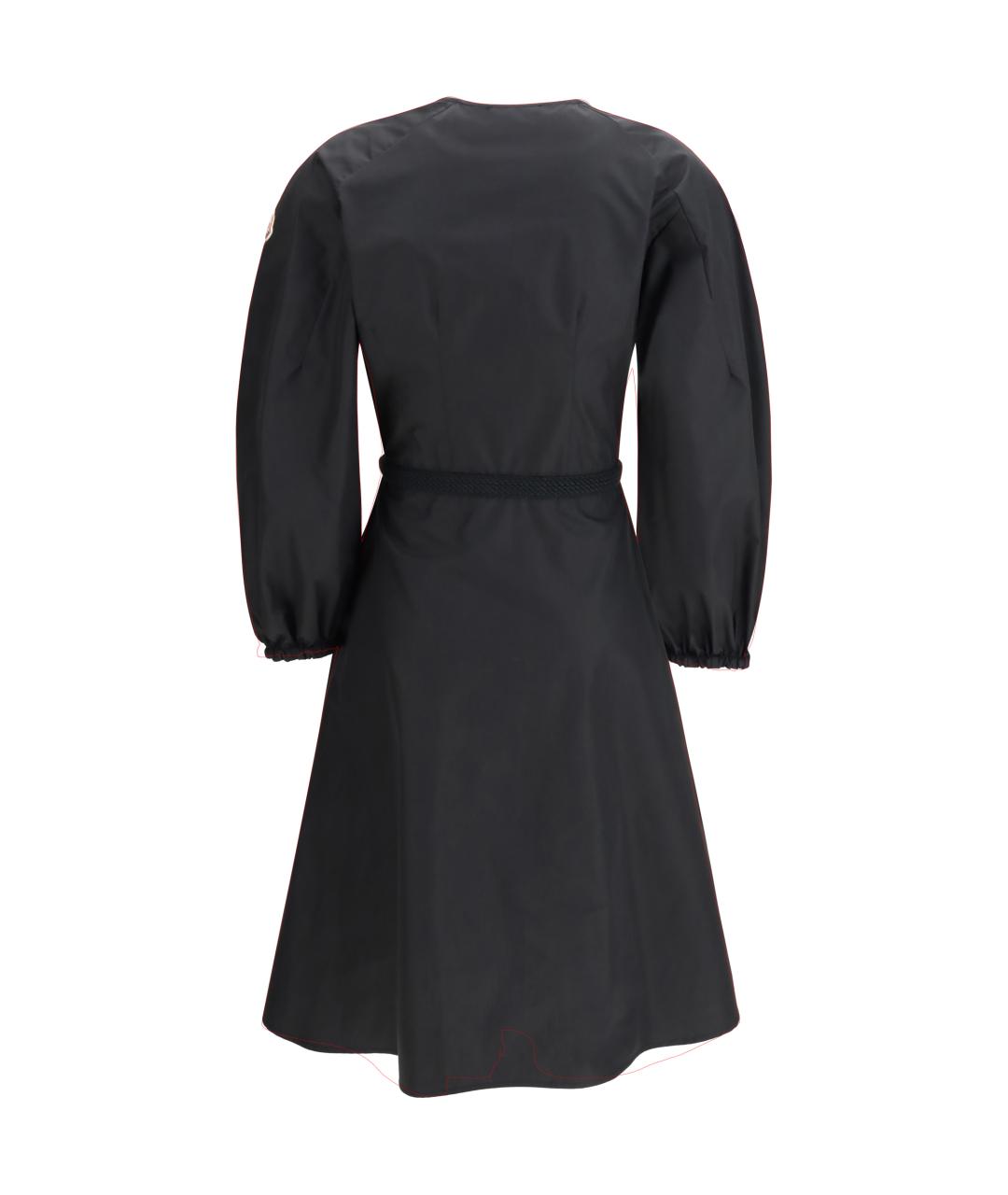 MONCLER Черное хлопковое повседневное платье, фото 2