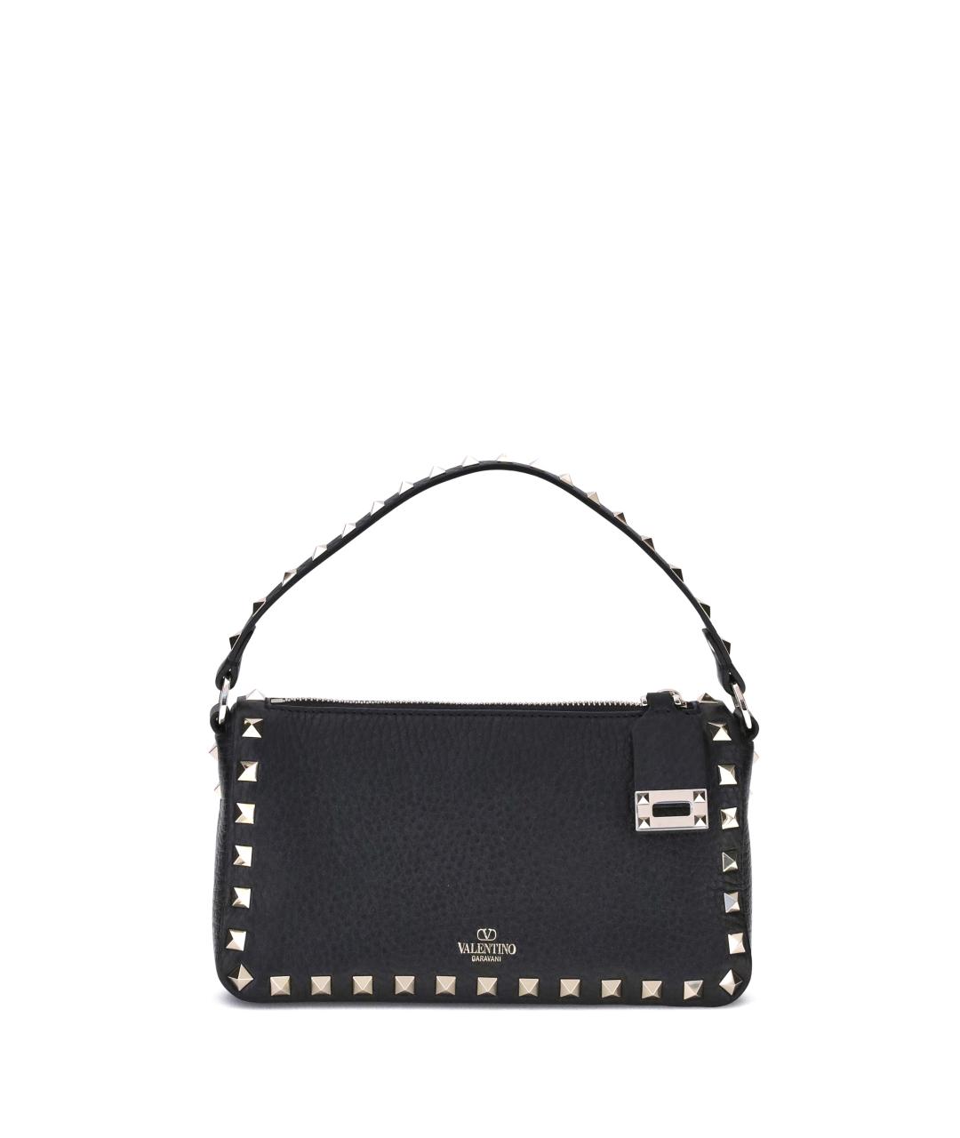 VALENTINO Черная кожаная сумка через плечо, фото 1