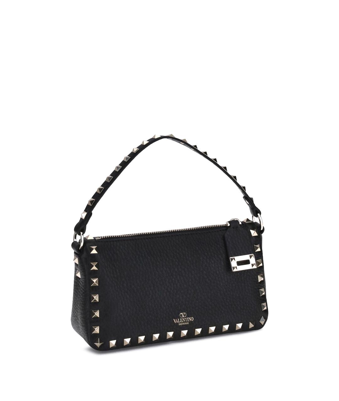 VALENTINO Черная кожаная сумка через плечо, фото 2