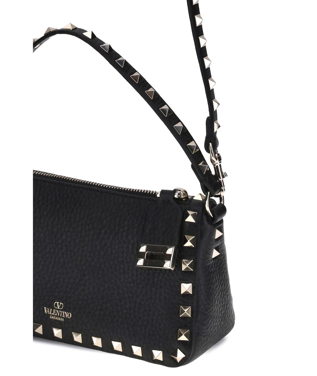 VALENTINO Черная кожаная сумка через плечо, фото 4