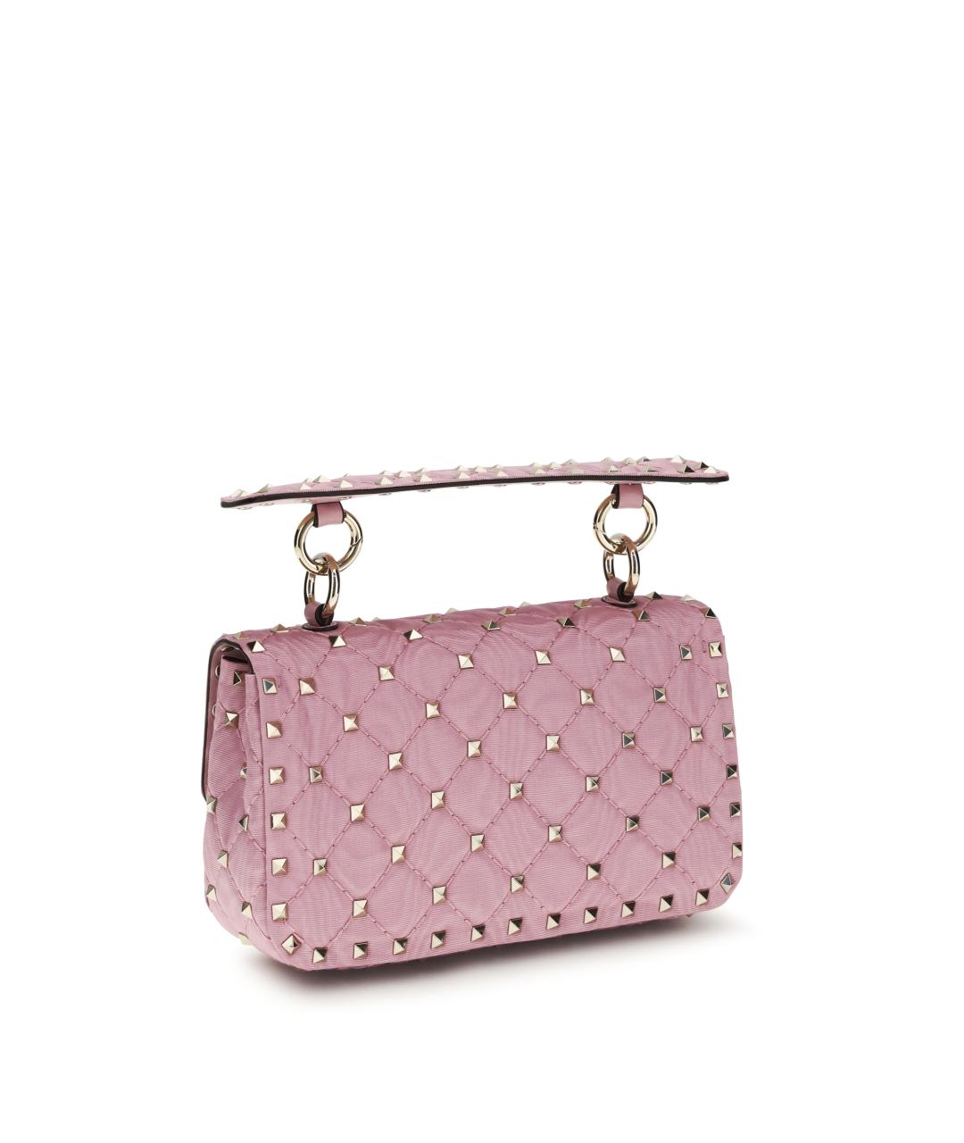 VALENTINO Розовая кожаная сумка через плечо, фото 3